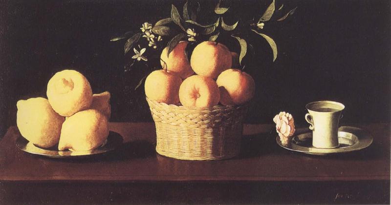 Francisco de Zurbaran Stilleben with oranges